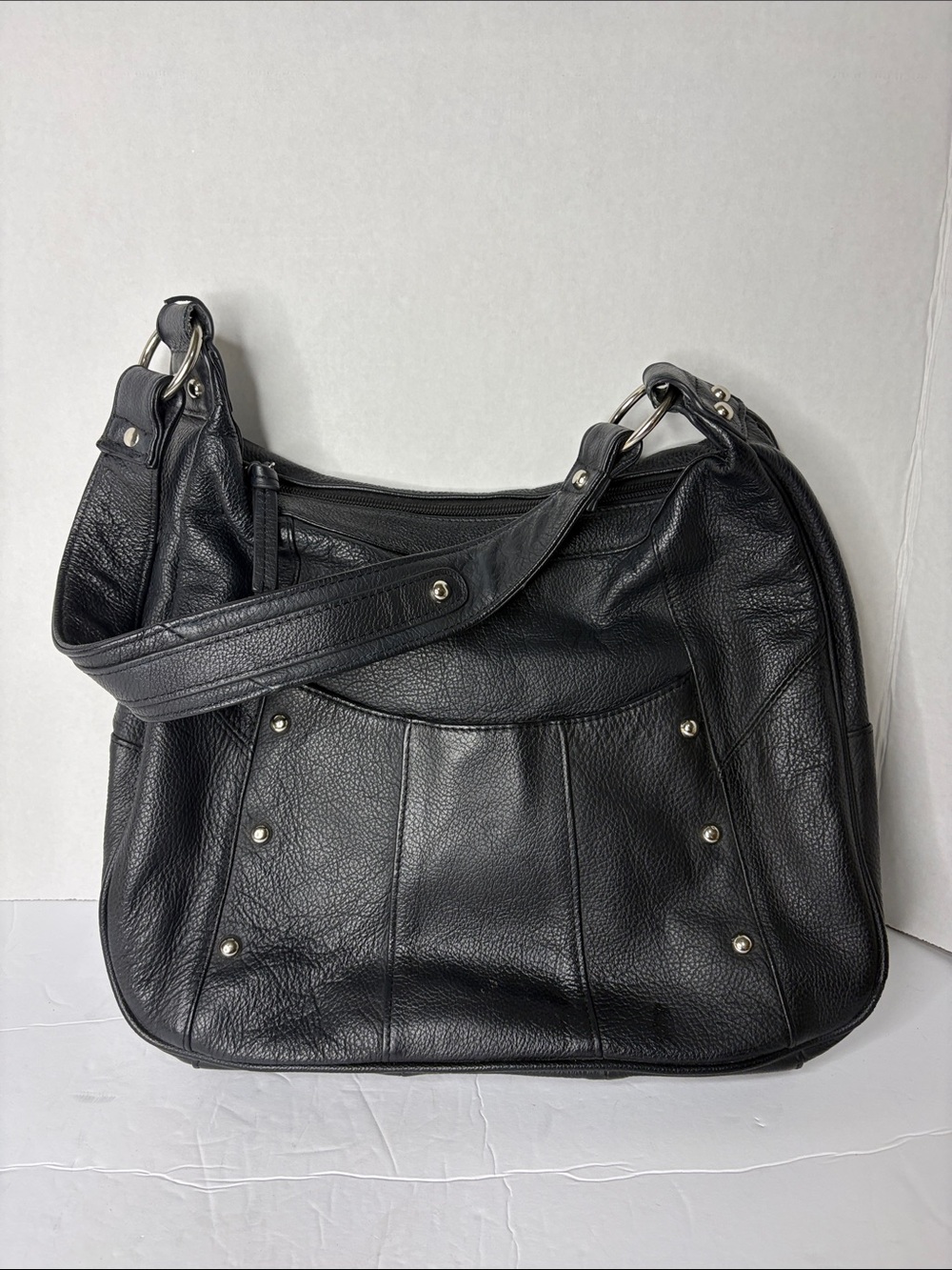 Roma Leathers Studded Conceal Carry Black Bag